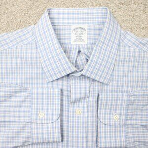 Brooks Brothers Blue and White Check Dress Shirt